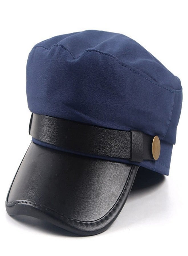 Brcus Mens Womens Newsboy Cap Yacht Captain Sailor Hat Cabbie Baker Boy Peaked Beret Navy - Image 3
